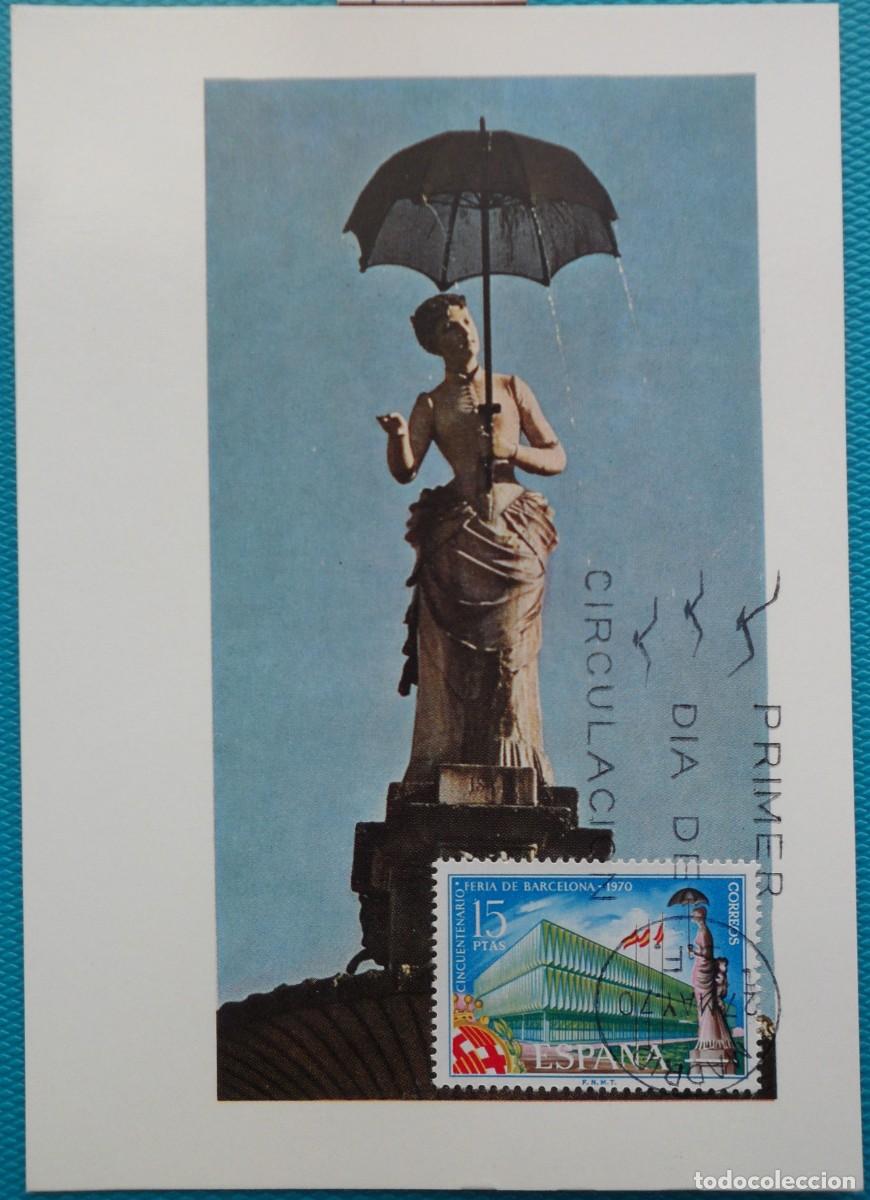 Sellos: 1970-ESPA&Ntilde;A-TARJETAS MAXIMAS-SERIE COMPLETA-VER FOTO-N&ordm;1975-FERIA DE BARCELONA