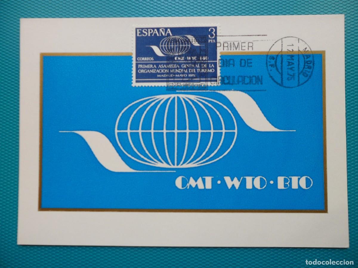 Sellos: 1975-ESPA&Ntilde;A-TARJETAS MAXIMAS-SERIE COMPLETA-VER FOTO-N&ordm;2262-ORGANIZACION MUNDIAL DEL TURISMO