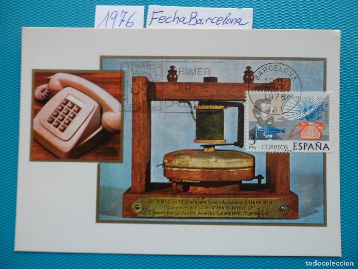 Sellos: 1976-ESPA&Ntilde;A-TARJETAS MAXIMAS-SERIE COMPLETA-VER FOTO-N&ordm;2311-CENTENARIO DEL TELEFONO
