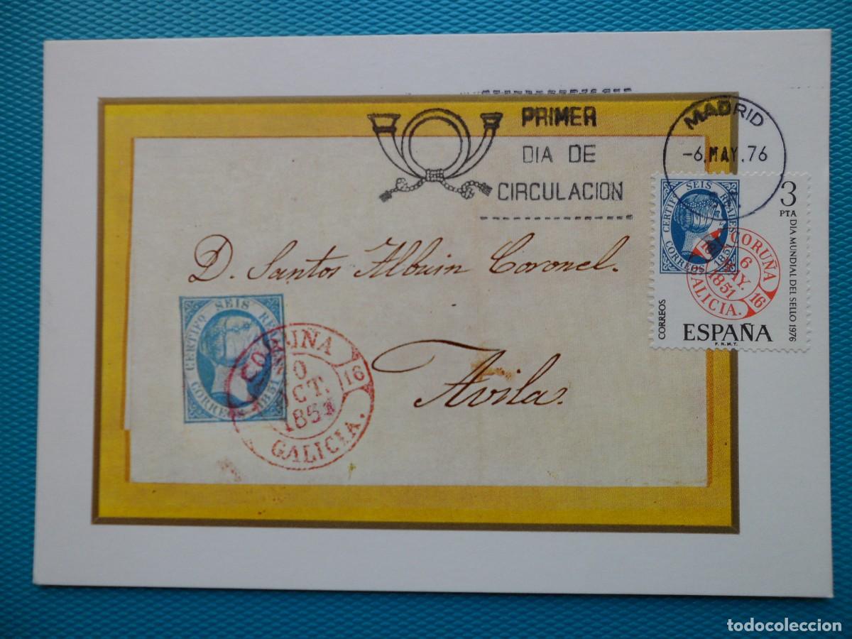 Sellos: 1976-ESPA&Ntilde;A-TARJETAS MAXIMAS-SERIE COMPLETA-VER FOTO-N&ordm;2318-DIA MUNDIAL DEL SELLO