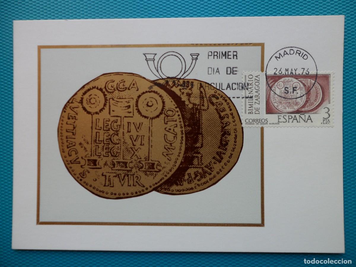 Sellos: 1976-ESPA&Ntilde;A-TARJETAS MAXIMAS-SERIE COMPLETA-VER FOTO-N&ordm;2319/21-BIMILENARIO DE ZARAGOZA