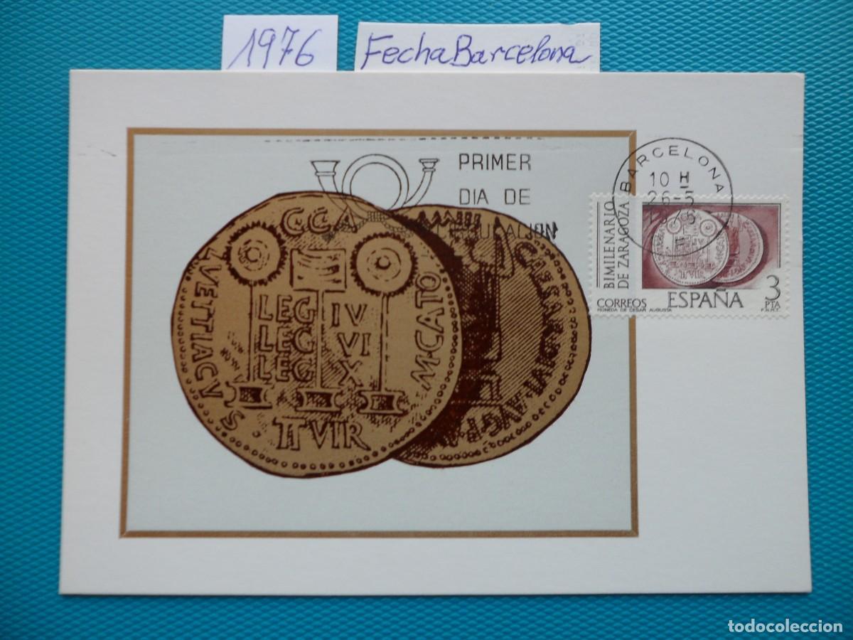 Sellos: 1976-ESPA&Ntilde;A-TARJETAS MAXIMAS-SERIE COMPLETA-VER FOTO-N&ordm;2319/21-BIMILENARIO DE ZARAGOZA