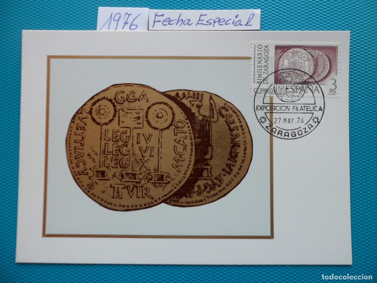 Sellos: 1976-ESPA&Ntilde;A-TARJETAS MAXIMAS-SERIE COMPLETA-VER FOTO-N&ordm;2319/21-BIMILENARIO DE ZARAGOZA