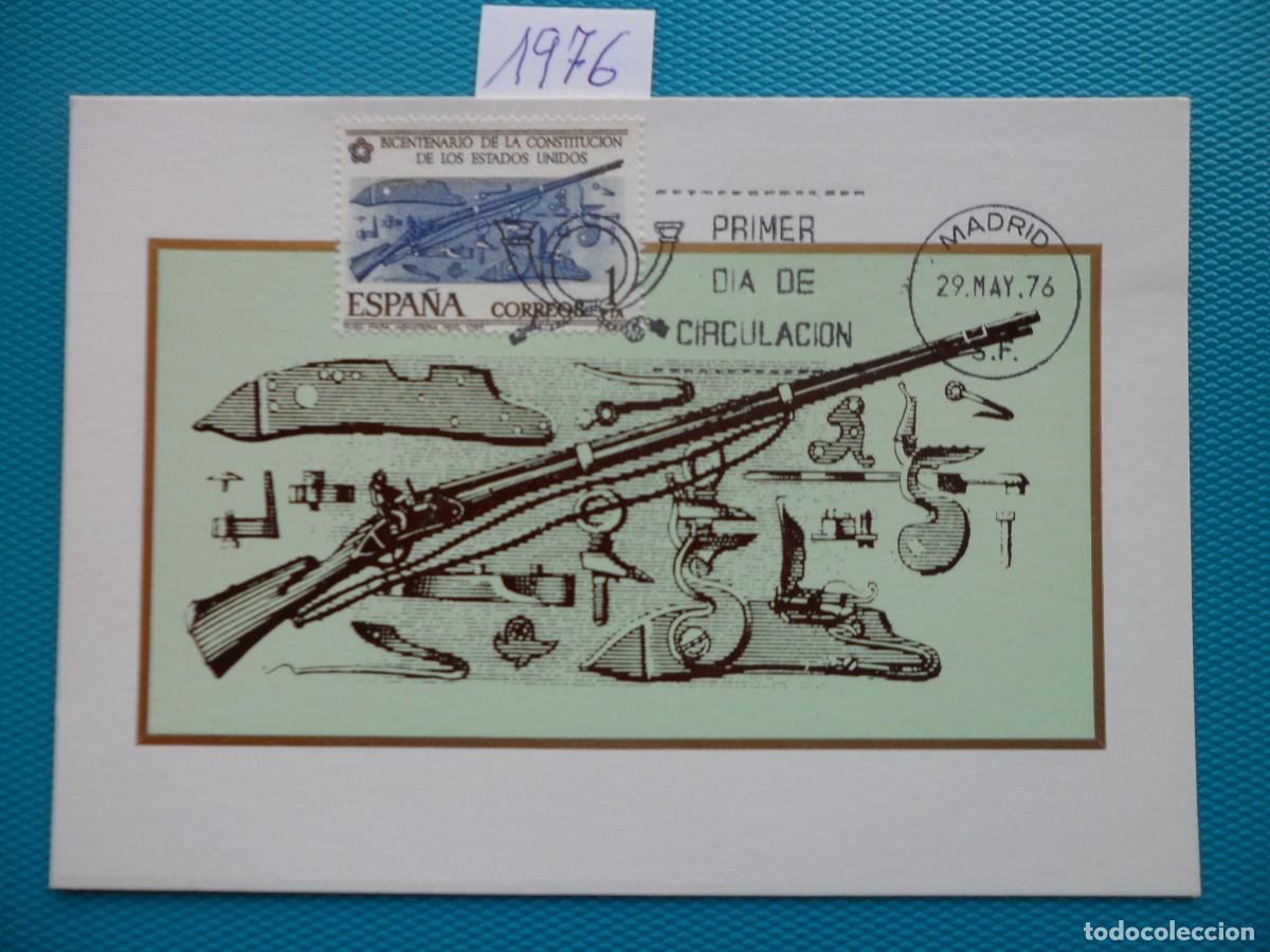 Sellos: 1976-ESPA&Ntilde;A-TARJETAS MAXIMAS-SERIE COMPLETA-VER FOTO-N&ordm;2322/5-INDEPENDECIA DE LOS ESTADOS UNIDOS