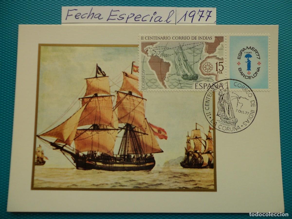 Sellos: 1977-ESPA&Ntilde;A-TARJETAS MAXIMAS-SERIE COMPLETA-VER FOTO-N&ordm;2437-ESPAMER 77