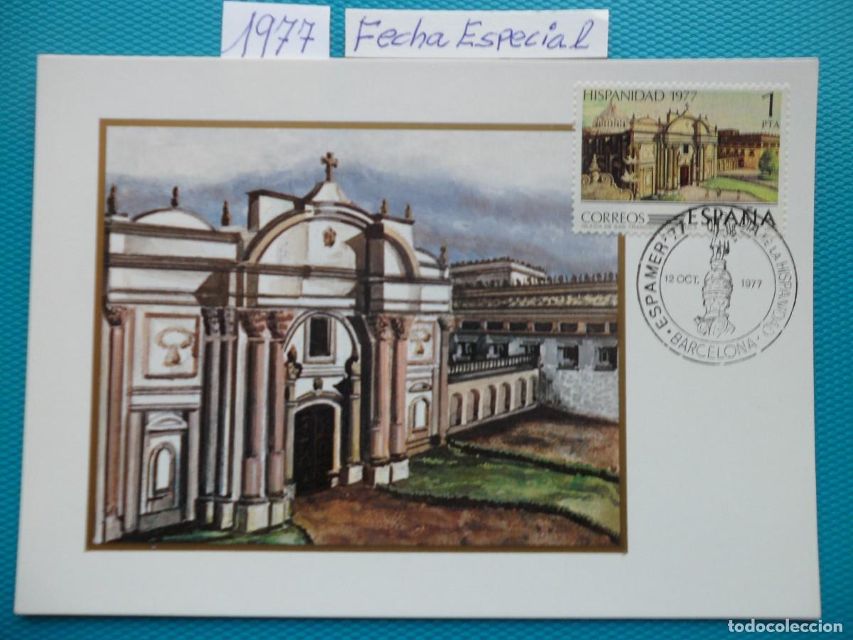 Sellos: 1977-ESPA&Ntilde;A-TARJETAS MAXIMAS-SERIE COMPLETA-VER FOTO-N&ordm;2439/42-HISPANIDAD-GUATEMALA