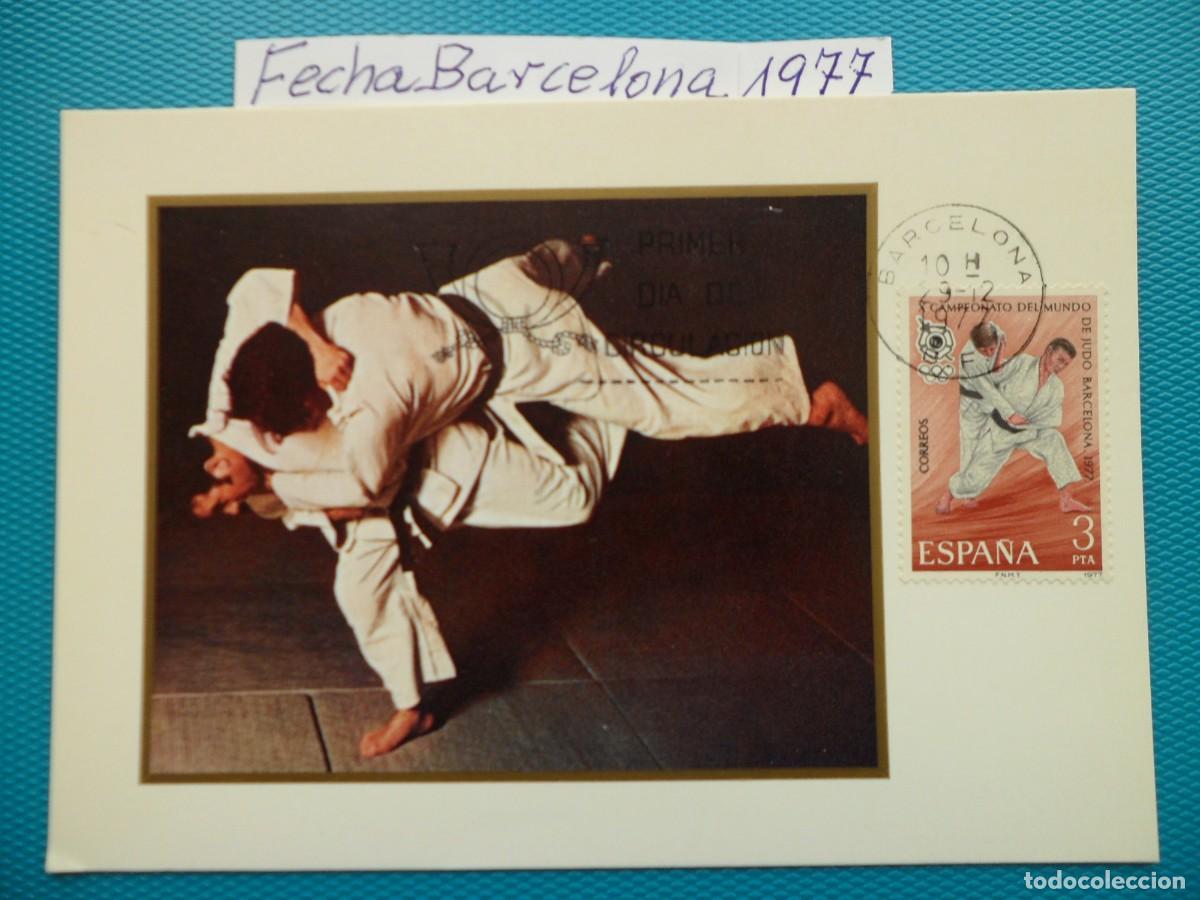 Sellos: 1977-ESPA&Ntilde;A-TARJETAS MAXIMAS-SERIE COMPLETA-VER FOTO-N&ordm;2450-X CAMPEONATO DEL MUNDO DE JUDO