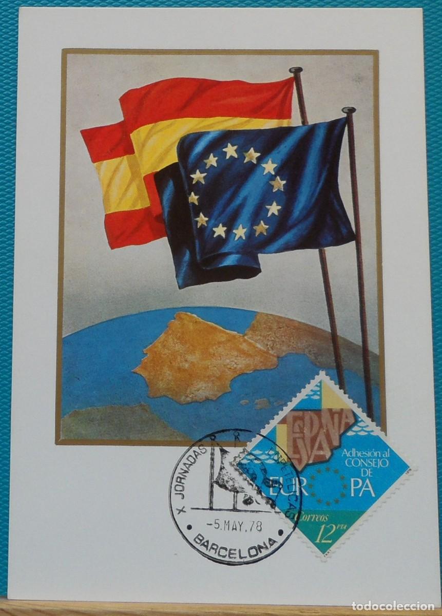 Sellos: 1978-ESPA&Ntilde;A-TARJETAS MAXIMAS-SERIE COMPLETA-VER FOTO-N&ordm;2476-ADHESION DE ESPA&Ntilde;A AL CONCEJO DE EUROPA