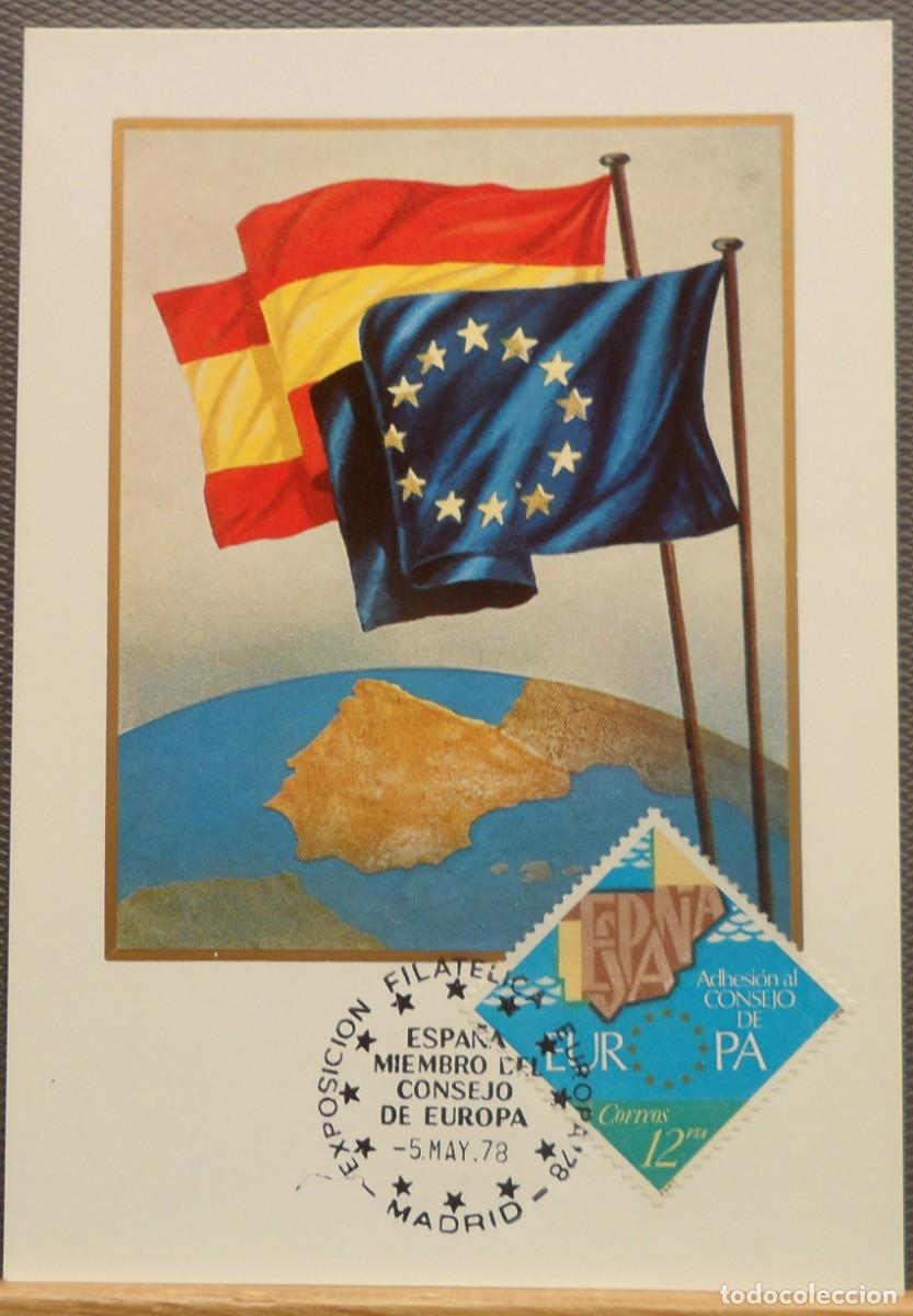 Sellos: 1978-ESPA&Ntilde;A-TARJETAS MAXIMAS-SERIE COMPLETA-VER FOTO-N&ordm;2476-ADHESION DE ESPA&Ntilde;A AL CONCEJO DE EUROPA