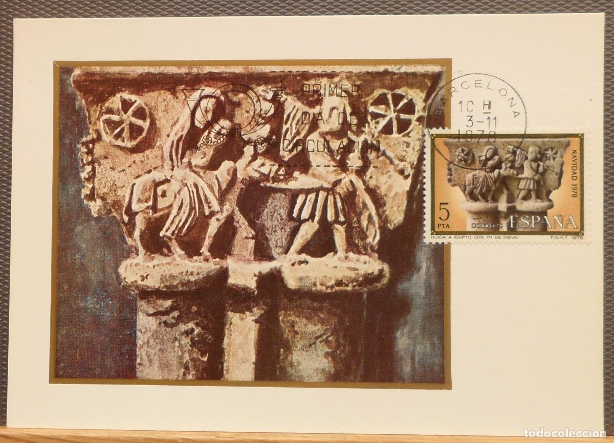 Sellos: 1978-ESPA&Ntilde;A-TARJETAS MAXIMAS-SERIE COMPLETA-VER FOTO-N&ordm;2491/2-NAVIDAD-FECHA BARCELONA