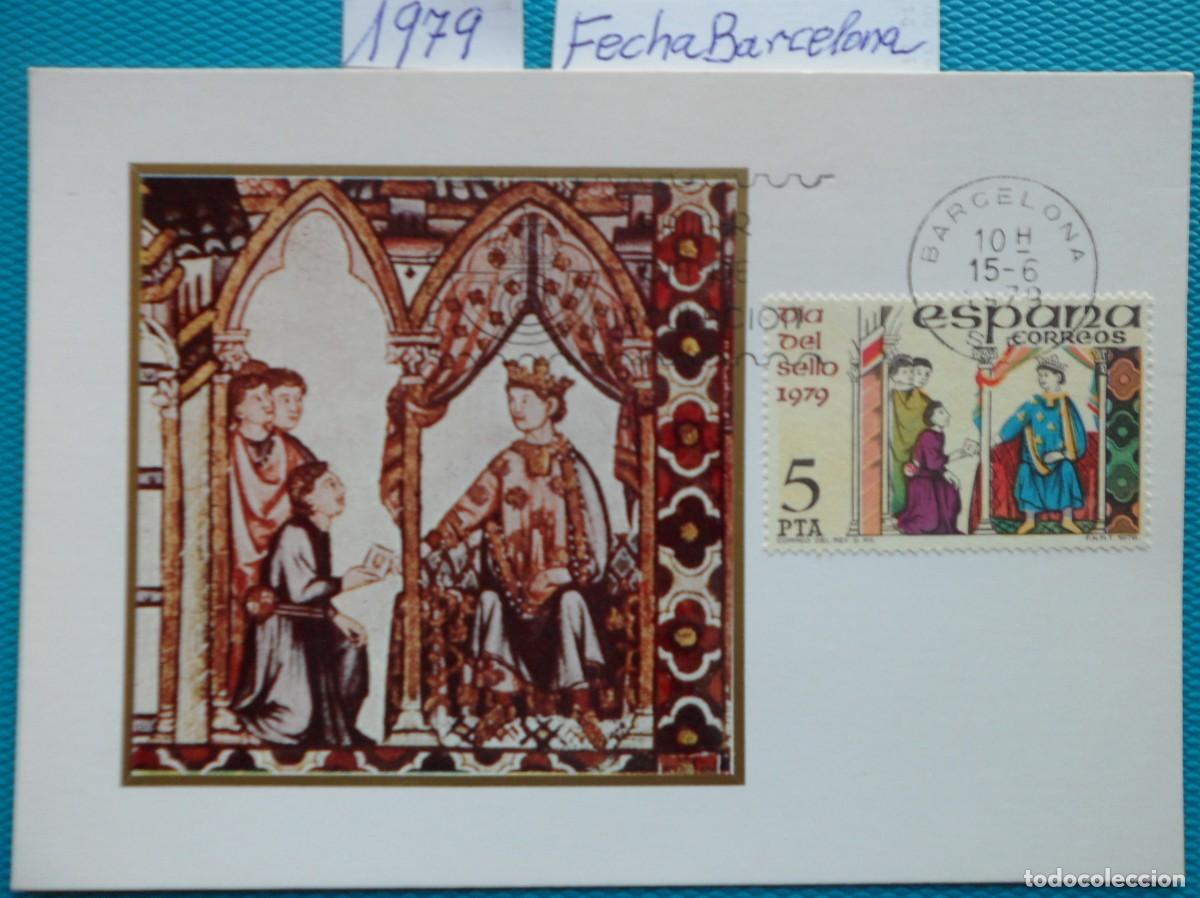 Timbres: 1979-ESPA&Ntilde;A-TARJETAS MAXIMAS-SERIE COMPLETA-VER FOTO-N&ordm;2526-DIA DEL SELLO-BARCELONA