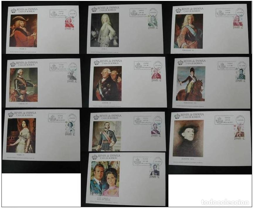 Sellos: ESPA&Ntilde;A 1978 - 10 TARJETAS MAXIMUM LA CASA DE LOS BORBONES REYES DE ESPA&Ntilde;A - EDIFIL N&ordm; 2496-2505