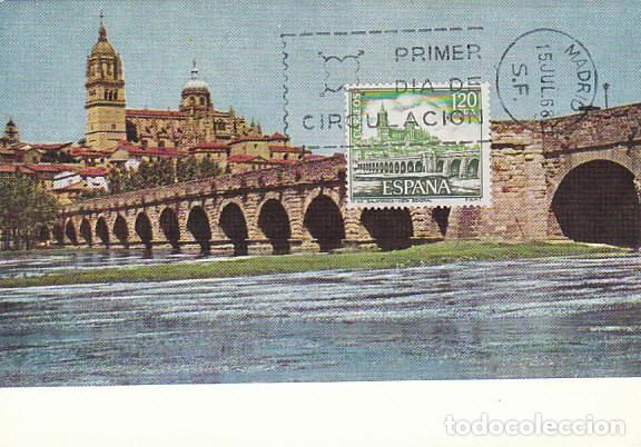 Sellos: EDIFIL 1876, VISTADE SALAMANCA, TARJETA MAXIMA DE PRIMER DIA 15-7-1968