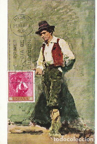 Sellos: Edifil 1860, Fortuny: tipo Calabr&eacute;s, tarjeta maxima de primer dia de 25-3-1968
