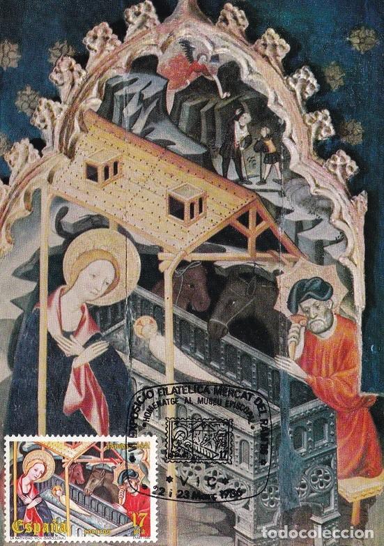 Sellos: M&aacute;xima Vic 1986 - VI Exp Fil Mercat del Ram Homenatge al Museu Episcopal - Nacimiento - Navidad