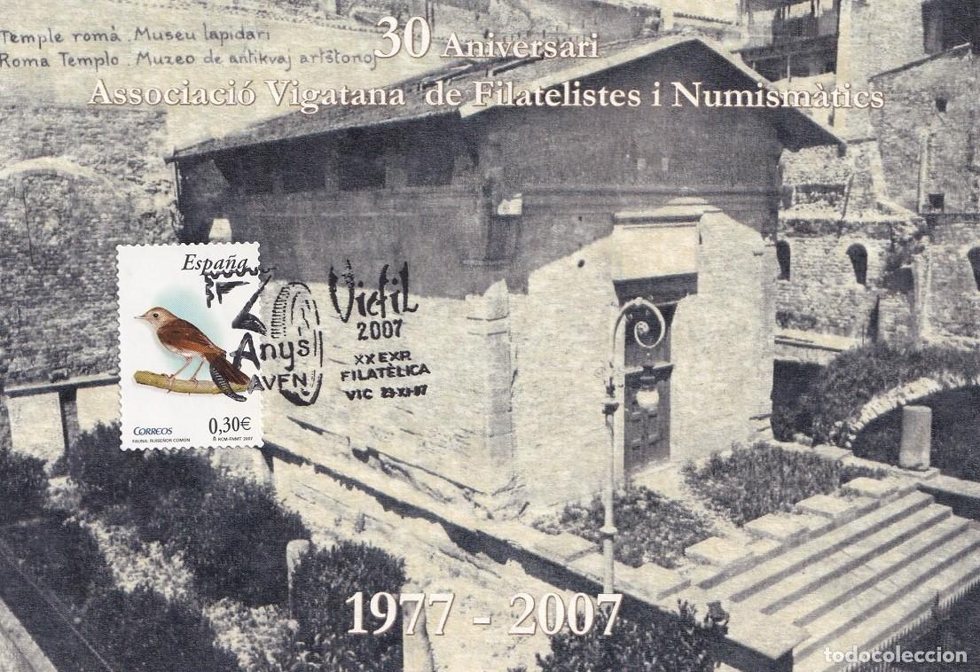 Sellos: M&aacute;xima Vicfil 2007 - 30 Aniversari Associaci&oacute; Vigatana de Filatelistes i Numism&agrave;tics Caixa Catalunya