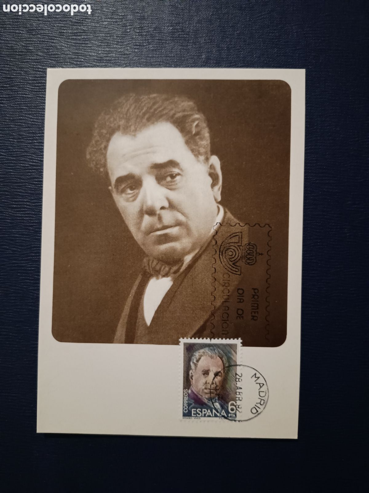 Sellos: TARJETA M&Aacute;XIMA - AMADEO VIVES 1982