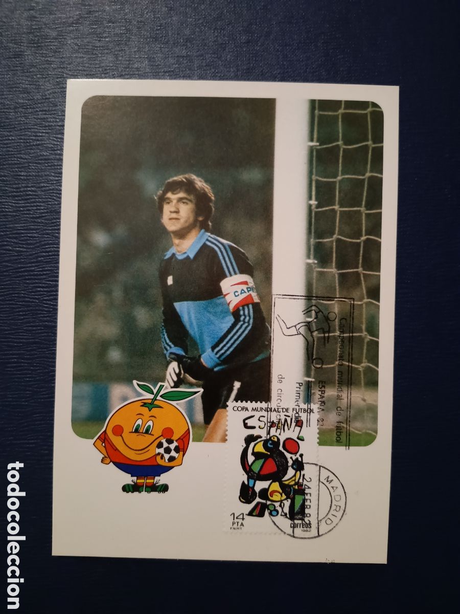 Sellos: TARJETA MAXIMA ESPA&Ntilde;A 1982 - COPA MUNDIAL DE FUTBOL ESPA&Ntilde;A 82 - PORTERO ARCONADA
