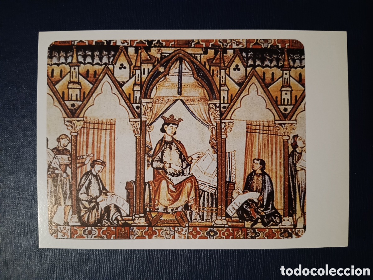Timbres: TARJETA M&Aacute;XIMA 1986 - ALFONSO X EL SABIO DICTANDO LAS CANTIGAS - S/C