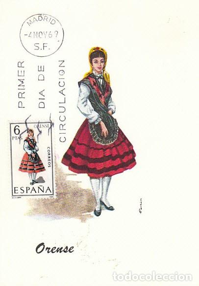 Sellos: 1908, TRAJE REGIONAL DE ORENSE, TARJETA MAXIMA DE PRIMER DIA DEL A&Ntilde;O 1969