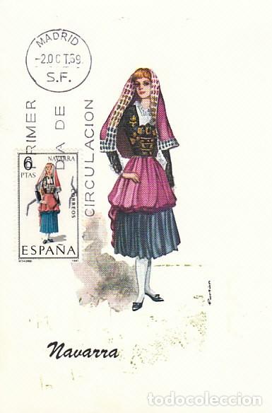 Sellos: EDIFIL 1907, TRAJE REGIONAL DE NAVARRA, TARJETA MAXIMA DE PRIMER DIA DEL A&Ntilde;O 1969