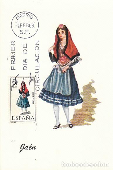 Sellos: EDIFIL 1899, TRAJE REGIONAL DE JAEN, TARJETA MAXIMA DE PRIMER DIA DE 1969