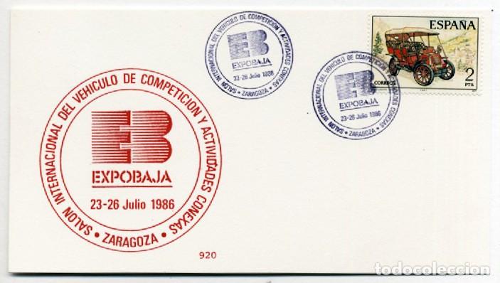 Briefmarken: TARJETA MAXIMA SALON INTERNACIONAL VEHICULO COMPETICION Y ACTIVIDADES CONEXAS ZARAGOZA 1986