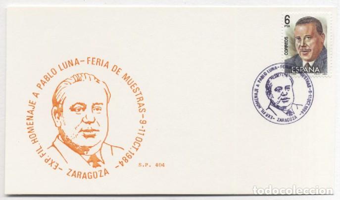 Stamps: Tarjeta Maxima Expo-fil homenaje Pablo Luna Feria de Muestras S.P. 404 Zaragoza 1984