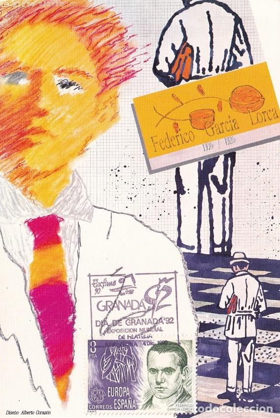 Sellos: Federico Garc&iacute;a Lorca 1936-1986 - Granada 92 - Homenaje Cartelistas Alberto Coraz&oacute;n - Cincuentenario