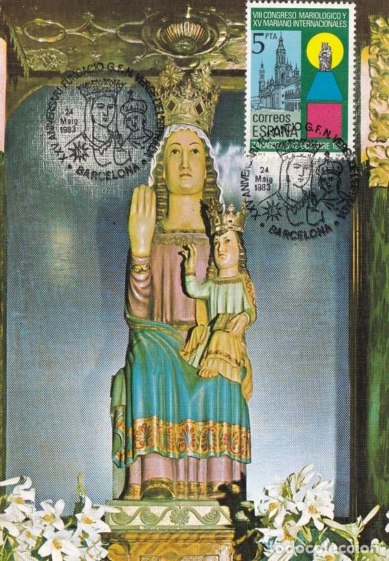 Stamps: M&aacute;xima Barcelona 1983 XXV Aniversari Fundaci&oacute; G.F.N. Verge de l'Estrada - Virgen del Pueyo Barbastro