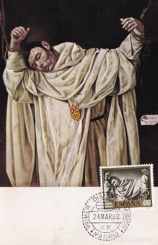Timbres: M&aacute;xima Madrid 1962 Primer d&iacute;a de emisi&oacute;n - San Serapio de Zurbar&aacute;n