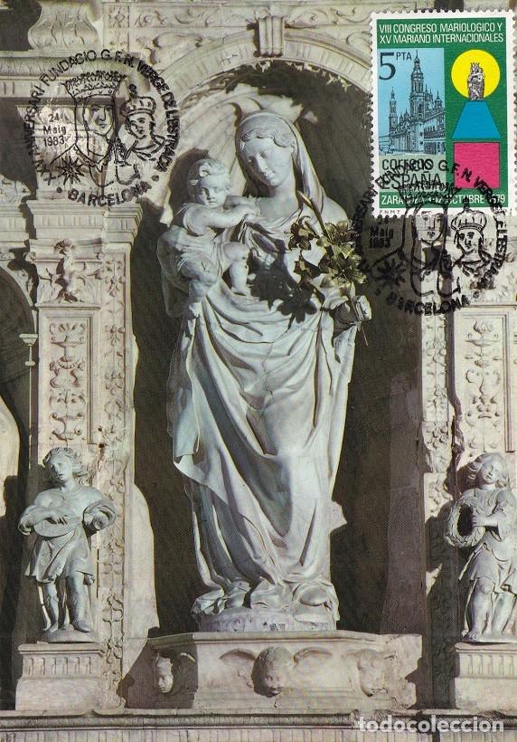 Sellos: M&aacute;xima Barcelona 1983 - XXV Aniversari Fundaci&oacute; G.F.N. Verge de l'Estrada - Virgen Mar&iacute;a - Forment