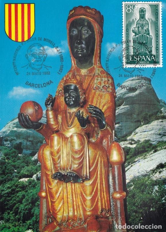 Selos: M&aacute;xima Barcelona 1982 - 1er Centenari naixen&ccedil;a P.J. Soler de Morell , S.J. - Verge Montserrat