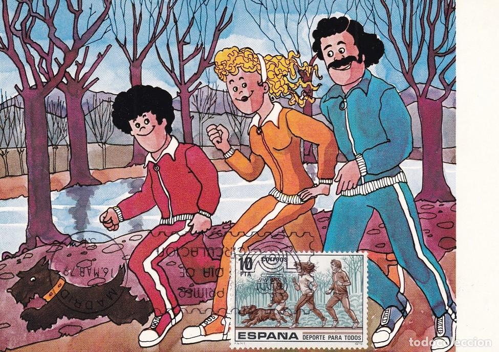 Sellos: M&aacute;xima Madrid 1979 - Deporte para todos - Primer d&iacute;a de circulaci&oacute;n