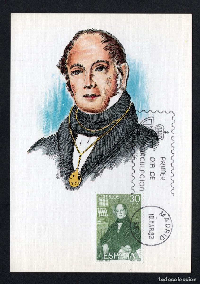 Sellos: TARJETA MAXIMA CENTENARIOS 1982 ANDRES BELLO