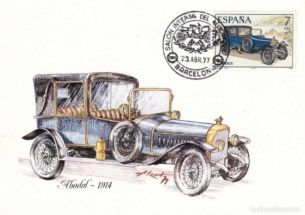 Sellos: M&aacute;xima Barcelona 1977 - Sal&oacute;n Internacional del Autom&oacute;vil - Abadal 1914