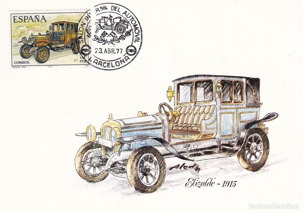 Sellos: M&aacute;xima Barcelona 1977 - Sal&oacute;n Internacional del Autom&oacute;vil - Elizalde 1915
