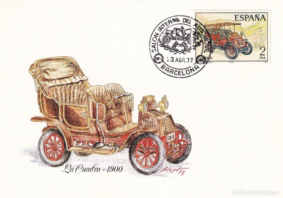 Sellos: M&aacute;xima Barcelona 1977 - Sal&oacute;n Internacional del Autom&oacute;vil - La Cuadra 1900