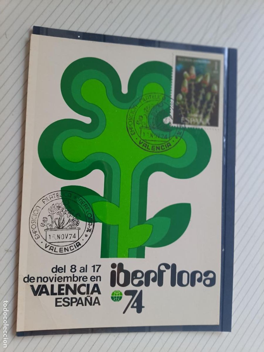 Stamps: Iberflora 74 Valencia 1974 Tarjeta m&aacute;xima