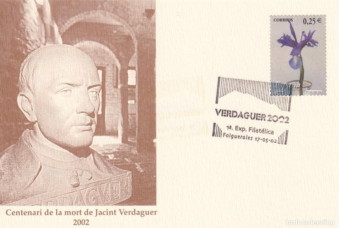 Briefmarken: Folgueroles 2002 1&ordf; Exp. Filat&eacute;lica - Centenari de la mort de Jacint Verdaguer / Jordi Vila