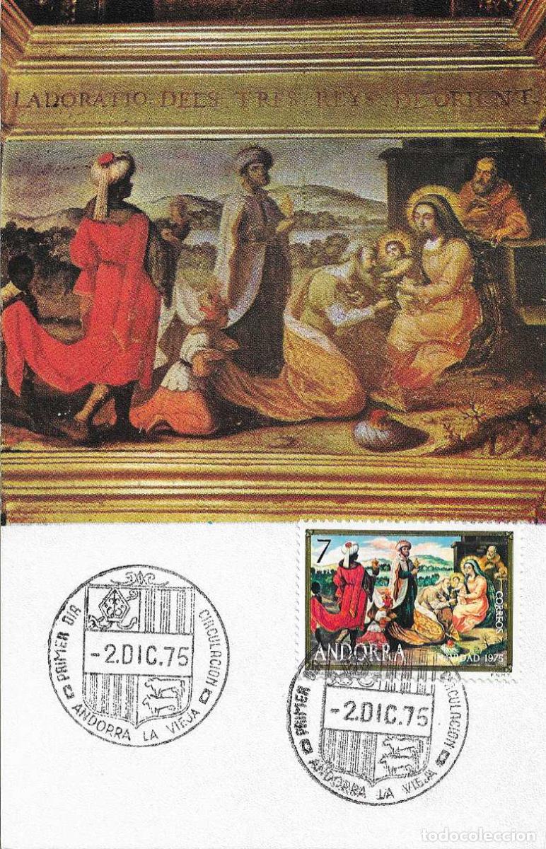 Timbres: NAVIDAD 1975 PINTURA ADORACION REYES MAGOS IGLESIA DE ORDINO ANDORRA ESPA&Ntilde;OLA (EDIFIL 101) TM PD VER