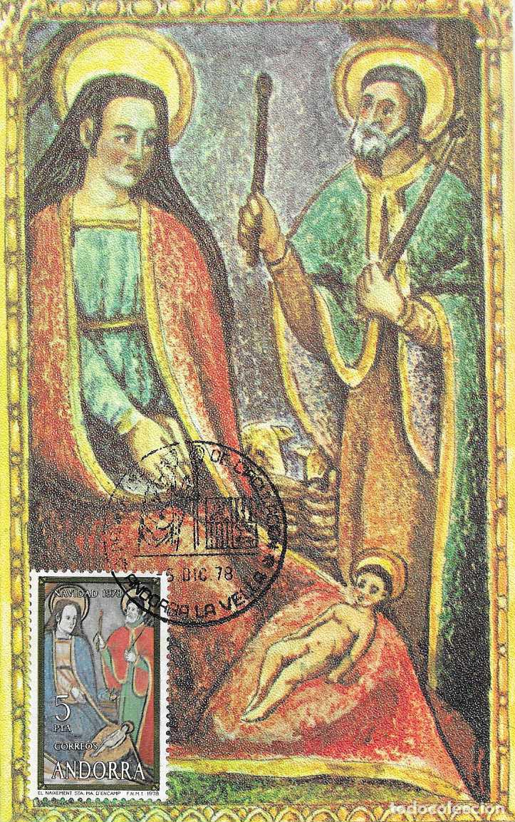 Sellos: NAVIDAD 1978 EL NACIMIENTO IGLESIA SANTA MARIA D'ENCAMP ANDORRA ESPA&Ntilde;OLA (EDIFIL 120) TM PD VER
