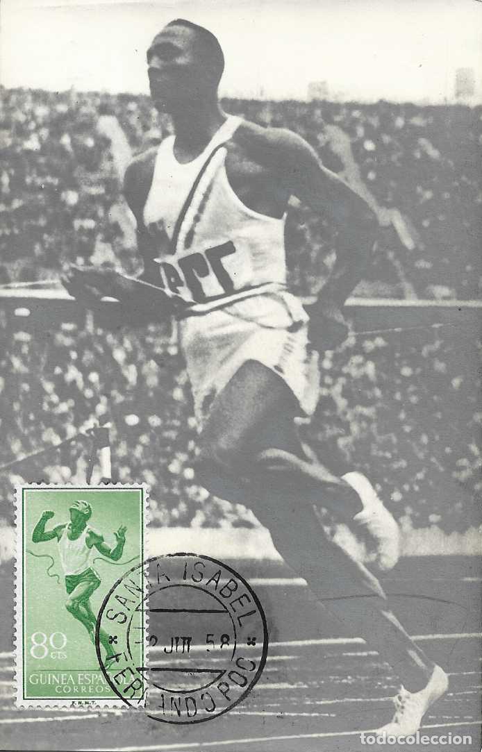 Briefmarken: JESSE OWENS OLIMPIADAS 1936 DEPORTES SERIE BASICA 1958 GUINEA ESPA&Ntilde;OLA (EDIFIL 379) TM RARO ASI VER