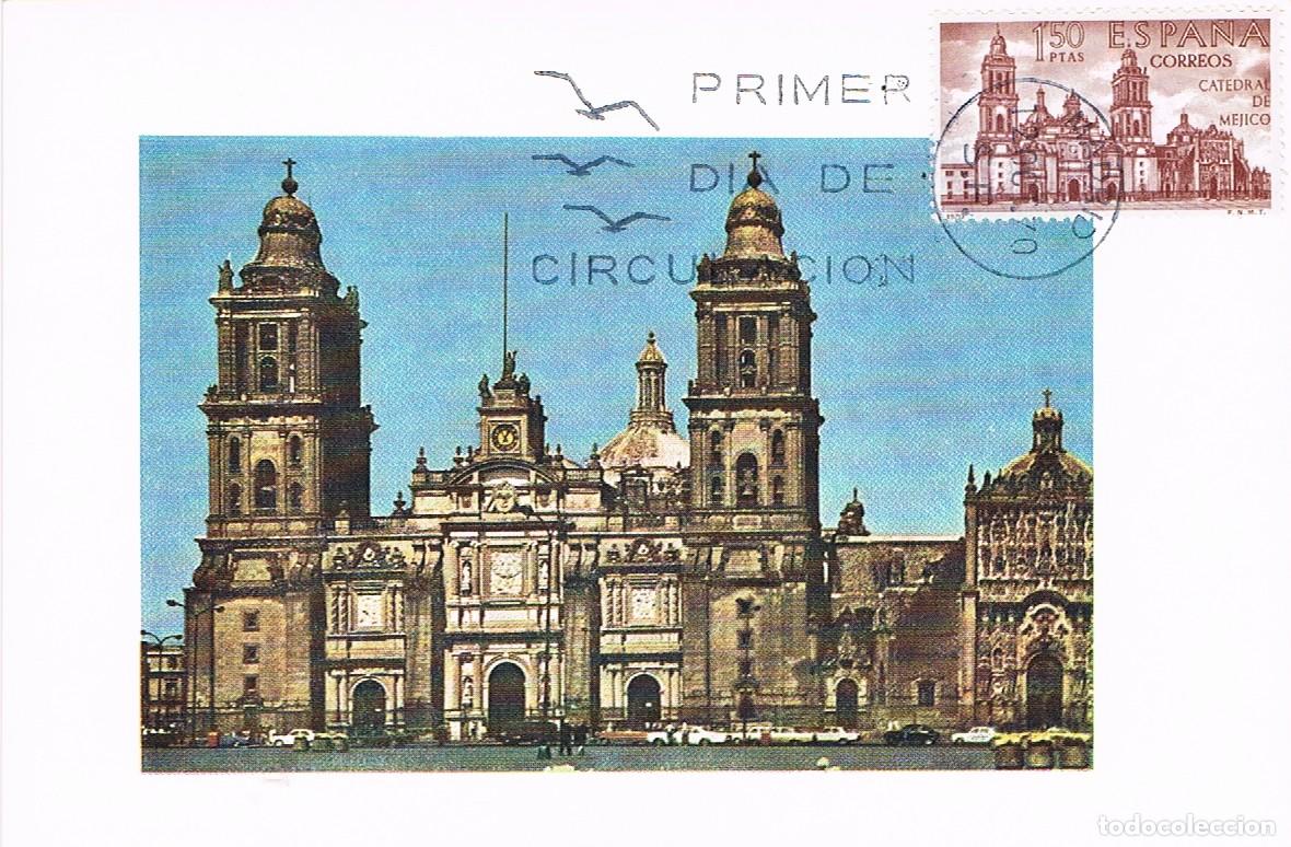 Briefmarken: Edifil n&ordm; 1997, catedral de Mejico, Forjadores de Am&eacute;rica, M&eacute;jico, Tarjeta M&aacute;xima de 12-10-1970