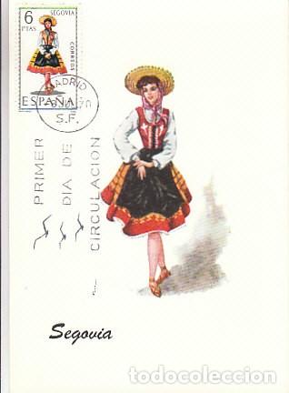 Timbres: EDIFIL 1955, TRAJE REGIONAL DE SEGOVIA, TARJETA MAXIMA DE PRIMER DIA DEL A&Ntilde;O 1970