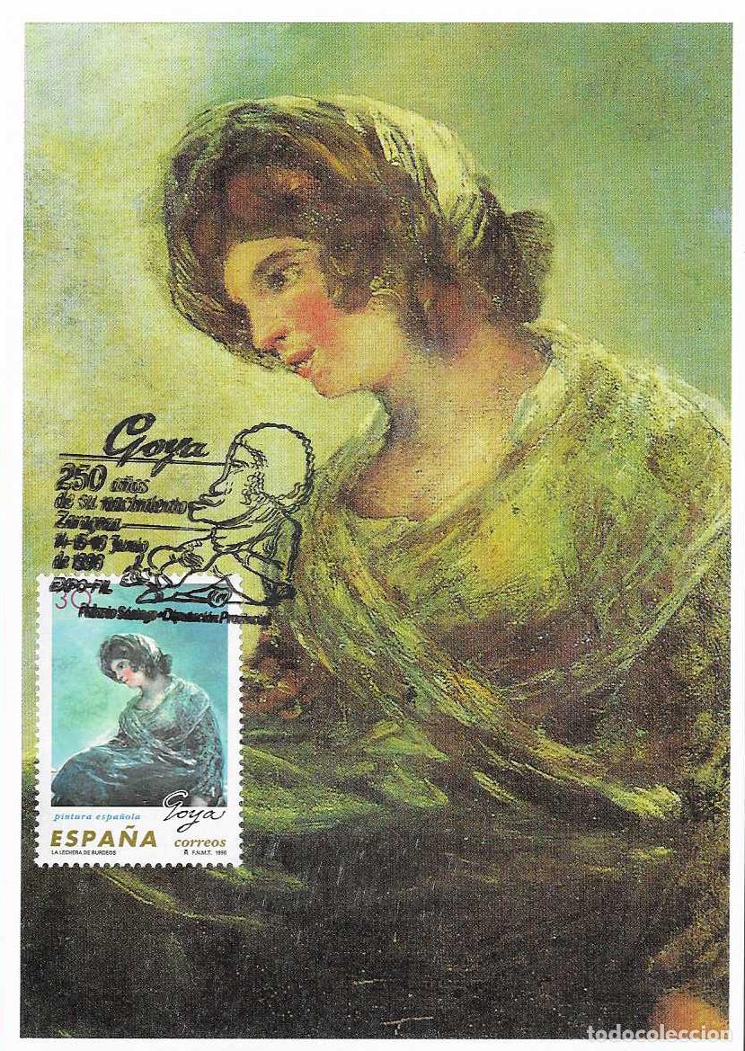 Timbres: LA LECHERA DE BURDEOS FRANCISCO DE GOYA PINTURA ESPA&Ntilde;OLA 1996 (EDIFIL 3438) EN TM PALACIO SASTAGO