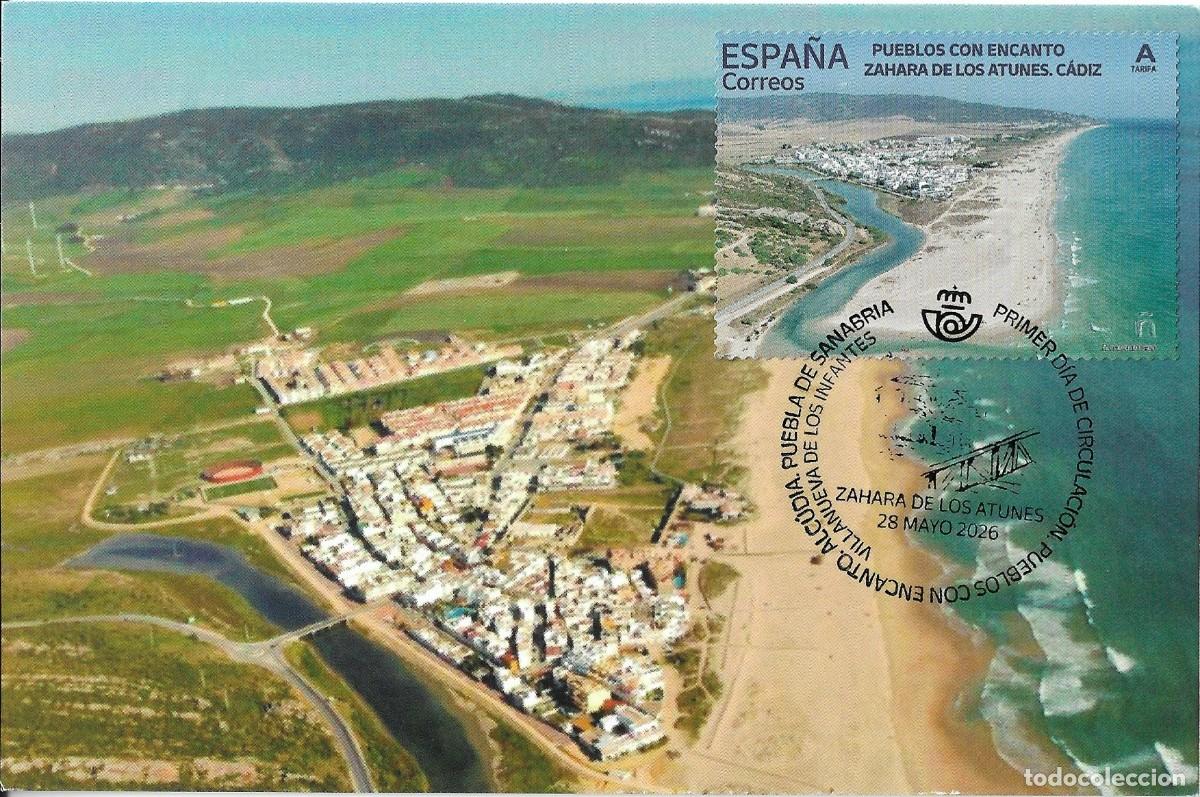 Sellos: ESPA&Ntilde;A. TARJETA MAXIMA PRIMER DIA. ZAHARA DE LOS ATUNES. 2026