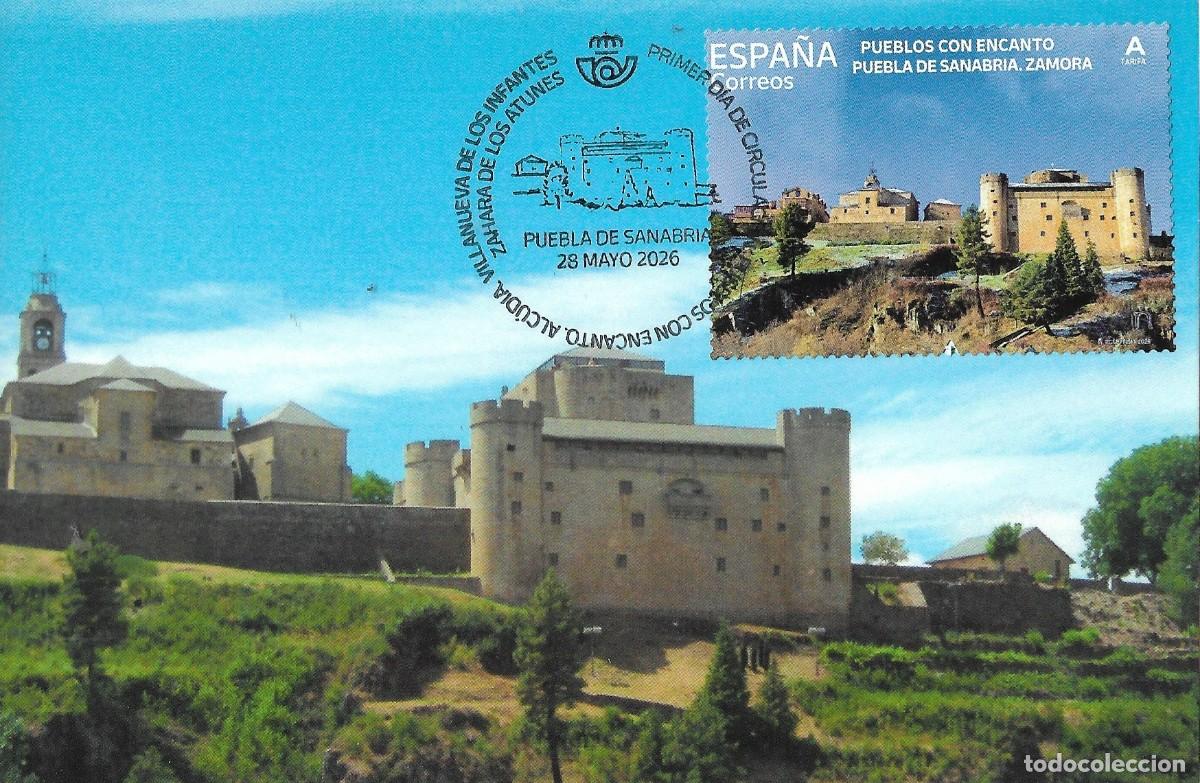 Timbres: ESPA&Ntilde;A. TARJETA MAXIMA PRIMER DIA. CASTILLO. PUEBLA DE SANABRIA. 2026