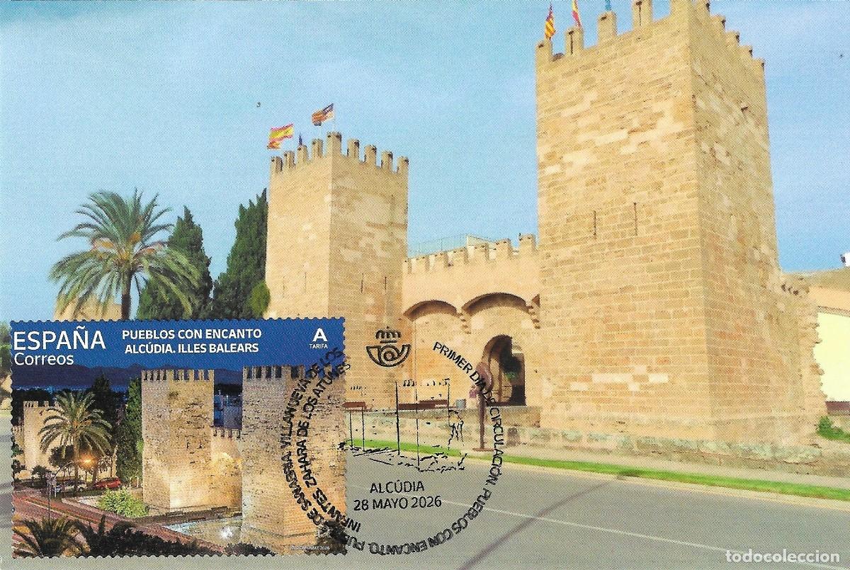 Stamps: ESPA&Ntilde;A. TARJETA MAXIMA PRIMER DIA. PUERTA DE MALLORCA. ALCUDIA. 2026