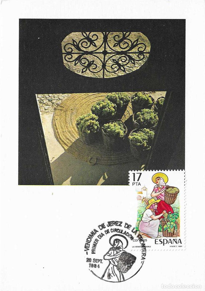 Timbres: VINO VENDIMIA JEREZ CADIZ GRANDES FIESTAS POPULARES 1984 (EDIFIL 2747) TM PD MOD 4 MATASELLOS JEREZ.